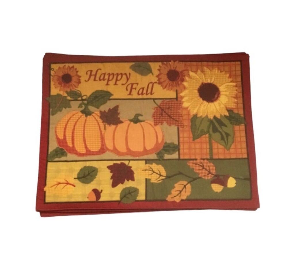 Set of 4 Vintage Fall Placements 13” x 18”